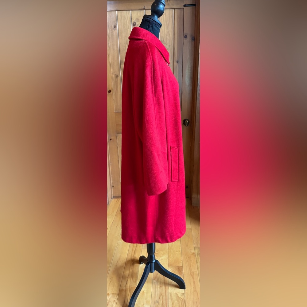 Vintage Mob Wife Jackie O Leslie Fay Swing Coat Wool Blend ‘50s ‘60s USA (L~XL) - Picture 4 of 17